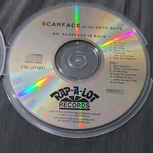 Vtg 1991 Scarface MR. SCARFACE IS BACK CD RAP HIP HOP